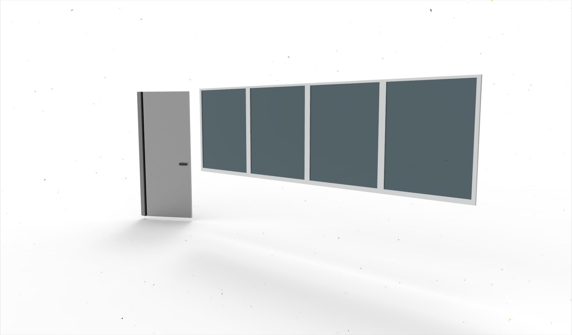 door window glass 4 3D model_2