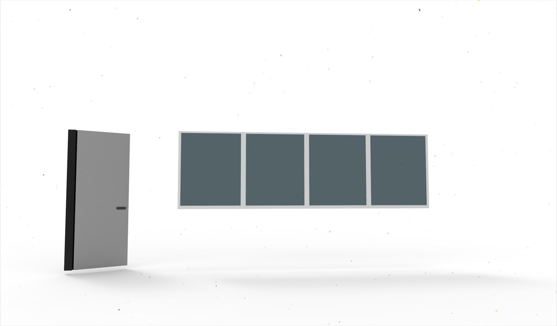 door window glass 4 3D model_6