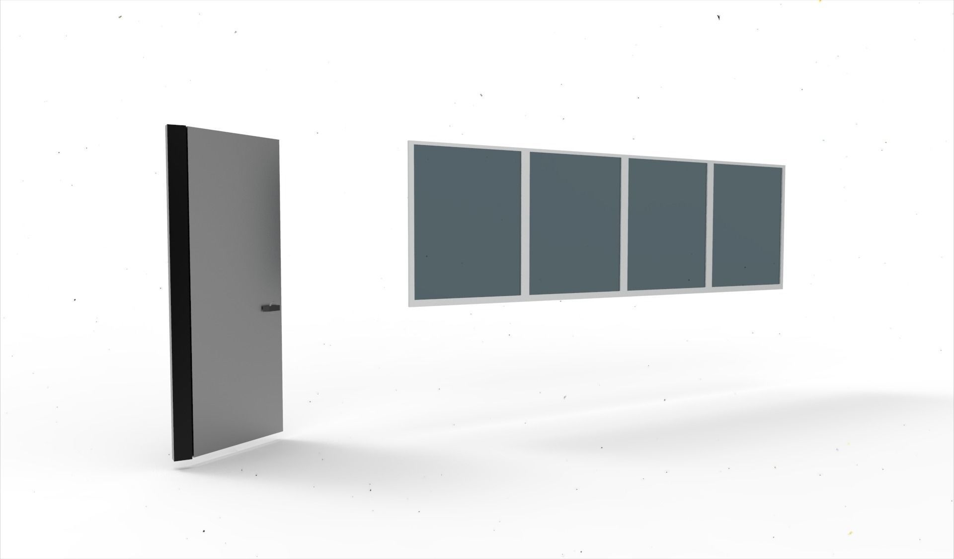 door window glass 4 3D model_3