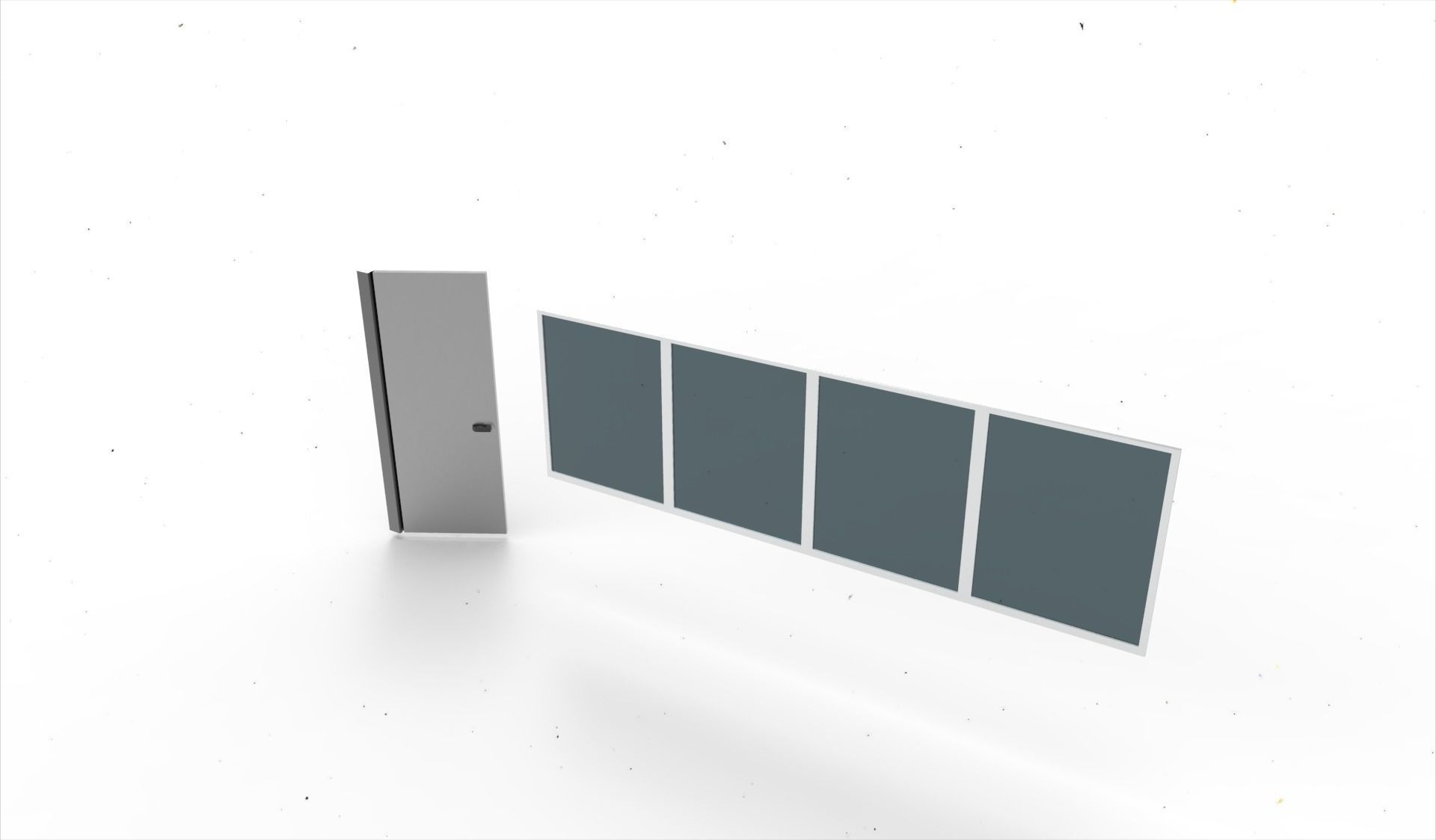 door window glass 4 3D model_5