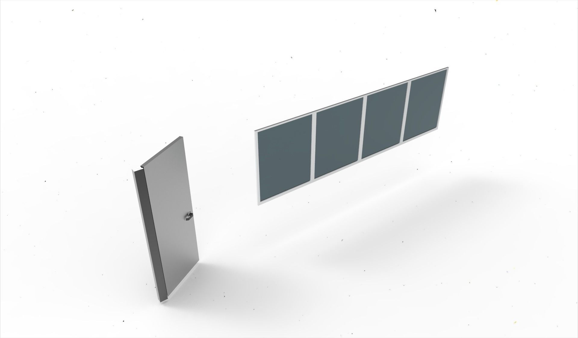 door window glass 4 3D model_4