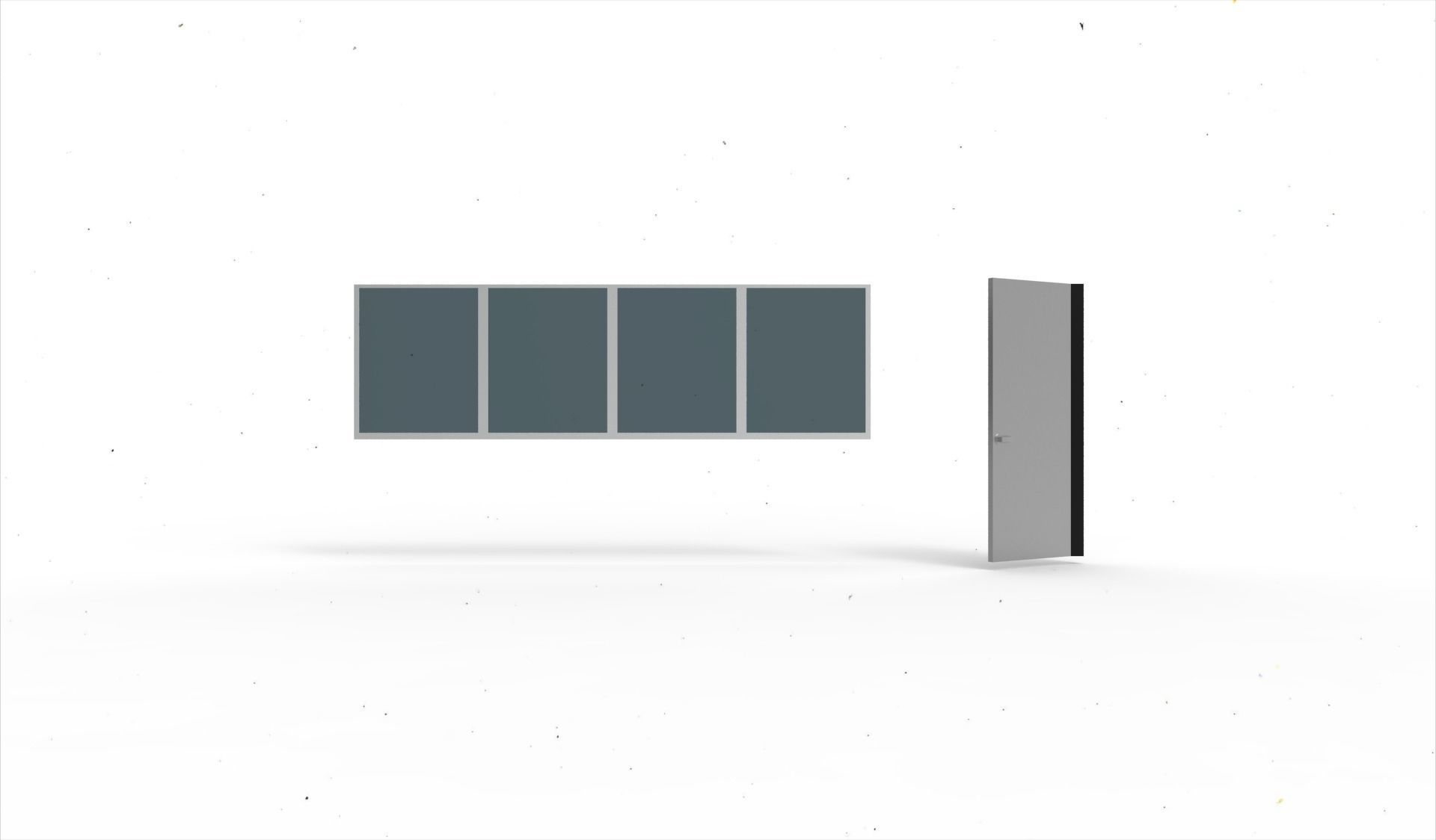 door window glass 4 3D model_1