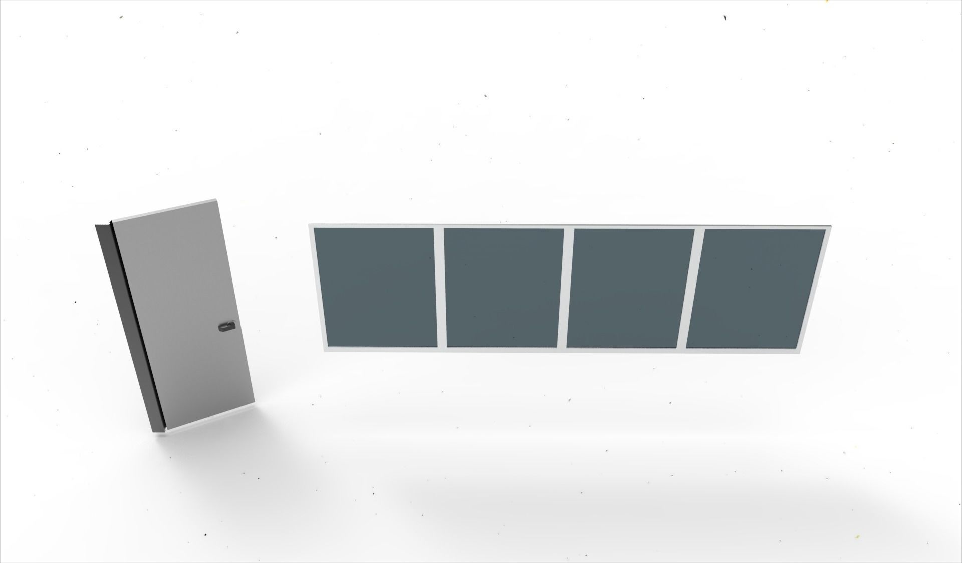 door window glass 4 3D model_7