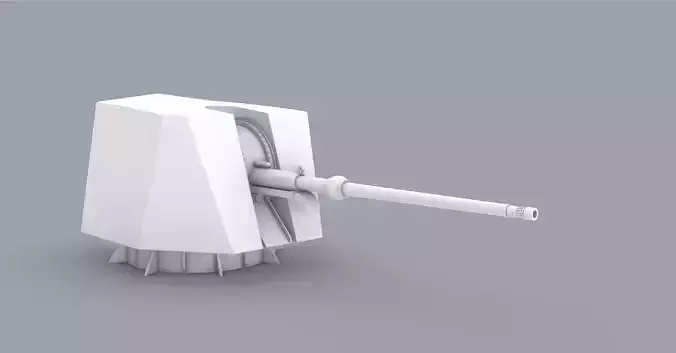 OTO Melara 76mm Low-poly 3D model