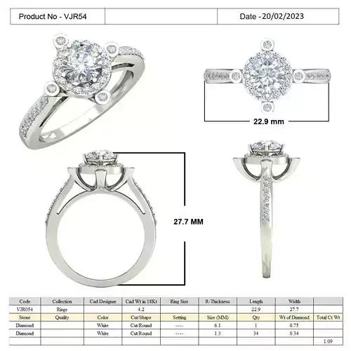 Iight Weight Engagement Ring-VJR54