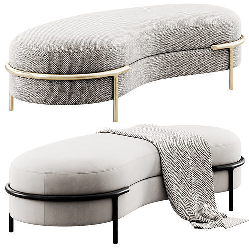 LLOYD Curve Bench by Longhi 3D model 2