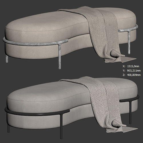 LLOYD Curve Bench by Longhi 3D model 6