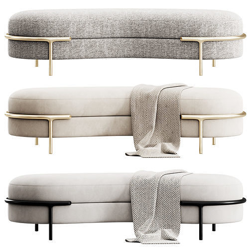 LLOYD Curve Bench by Longhi 3D model 3