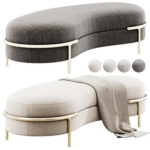LLOYD Curve Bench by Longhi 3D model