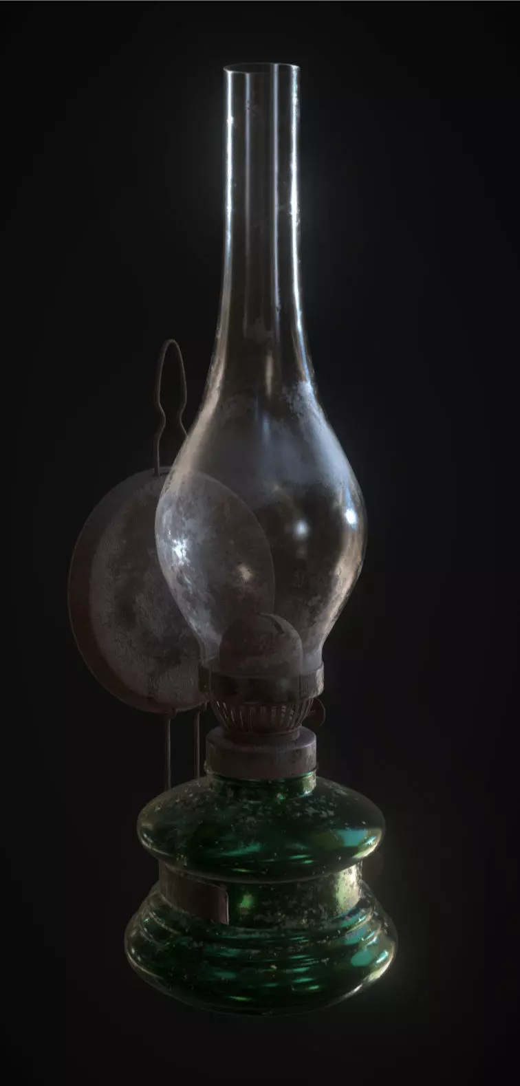 old Oil Lamp 3D model_0