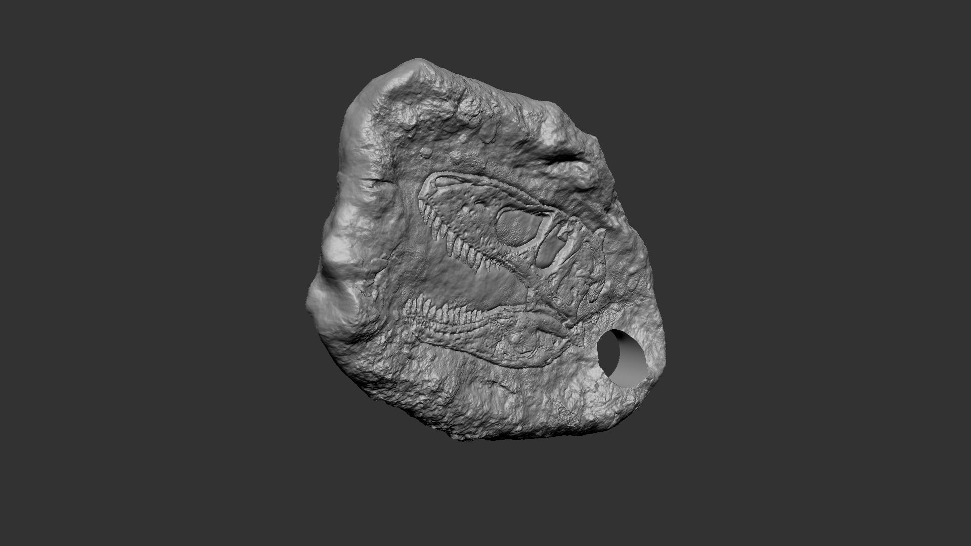 Tyranosaur Mineral Fossile - Rex Realistic Printable 3D print model_9