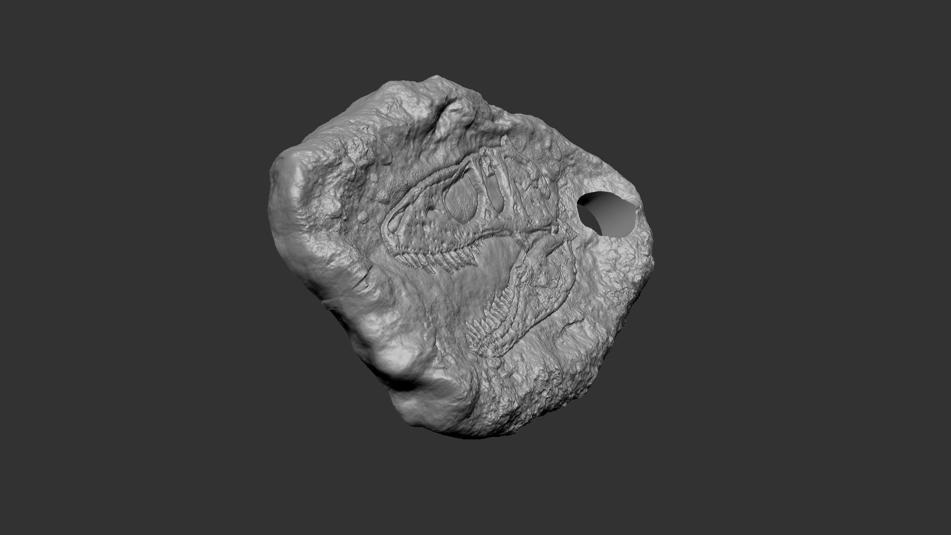 Tyranosaur Mineral Fossile - Rex Realistic Printable 3D print model_2