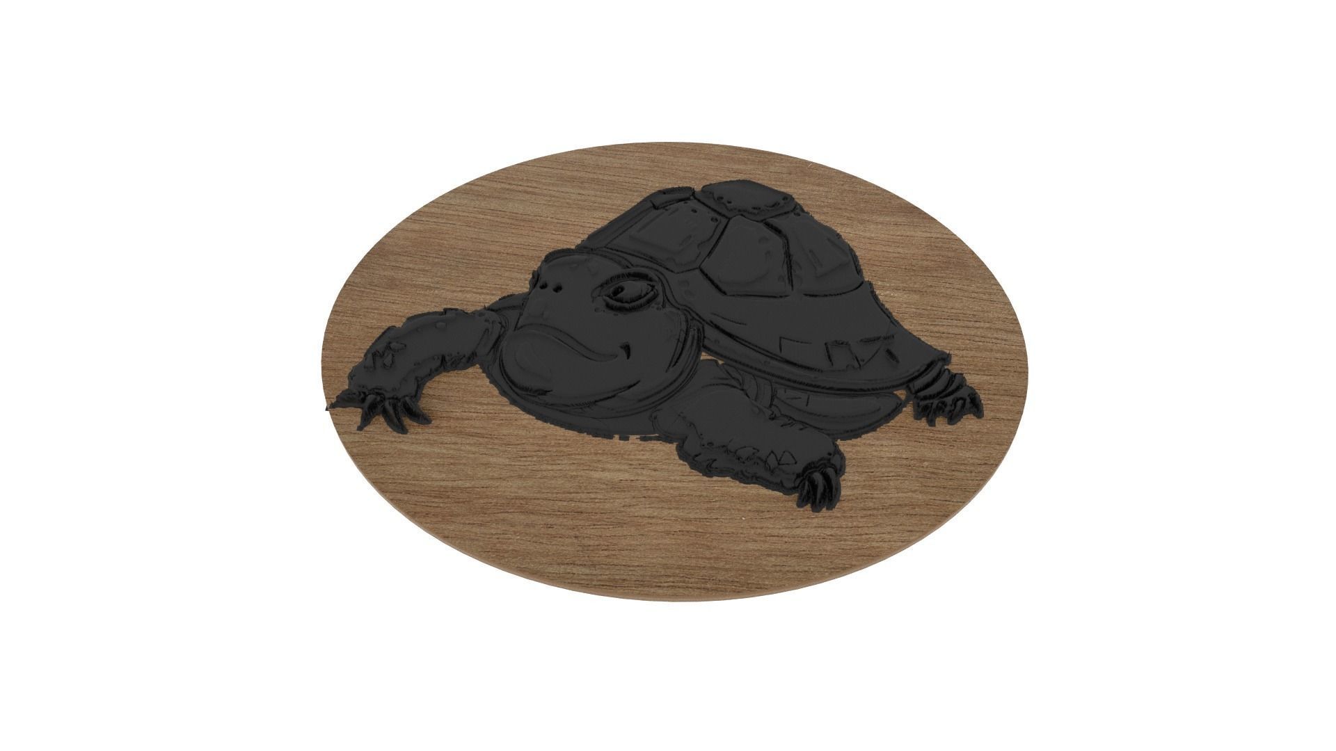 Tortoise Medallion 3D print model_3