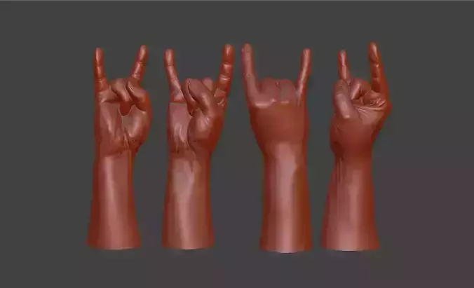 hand sign of the horns  3D print model