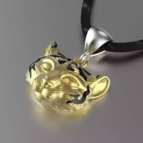 Jewelry Pendant Tiger Cub Head 0199 2  V1 Stl 3dm 3D print model