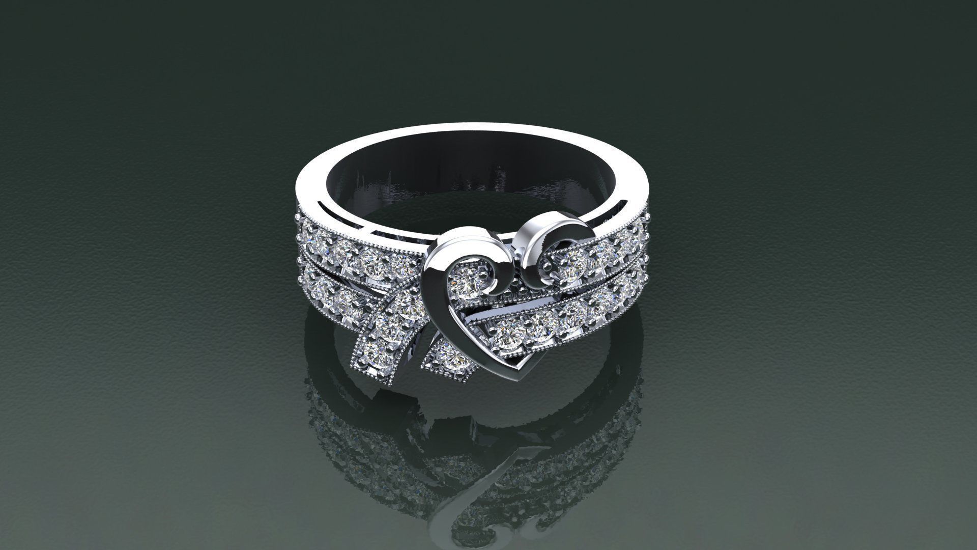 Ring Heart 3D print model_3