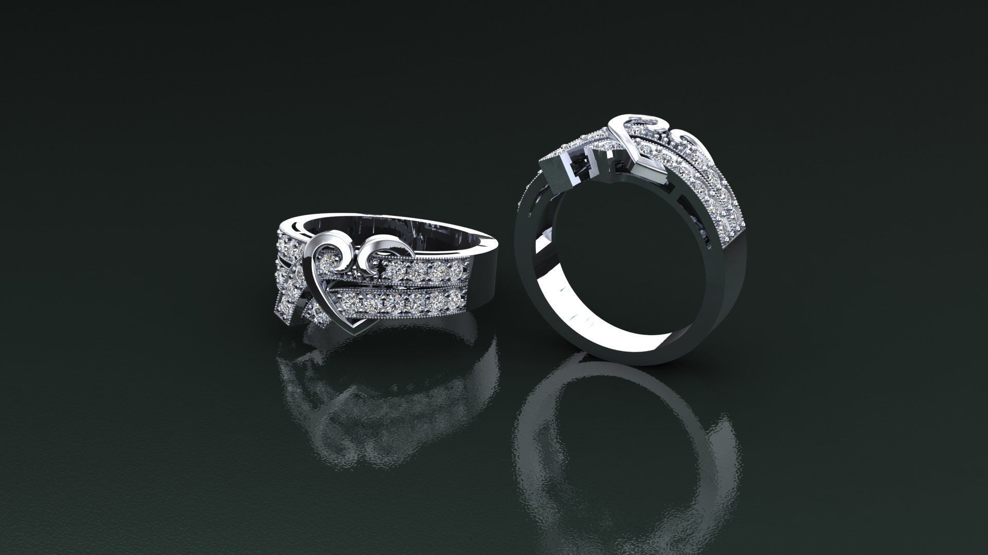 Ring Heart 3D print model_1