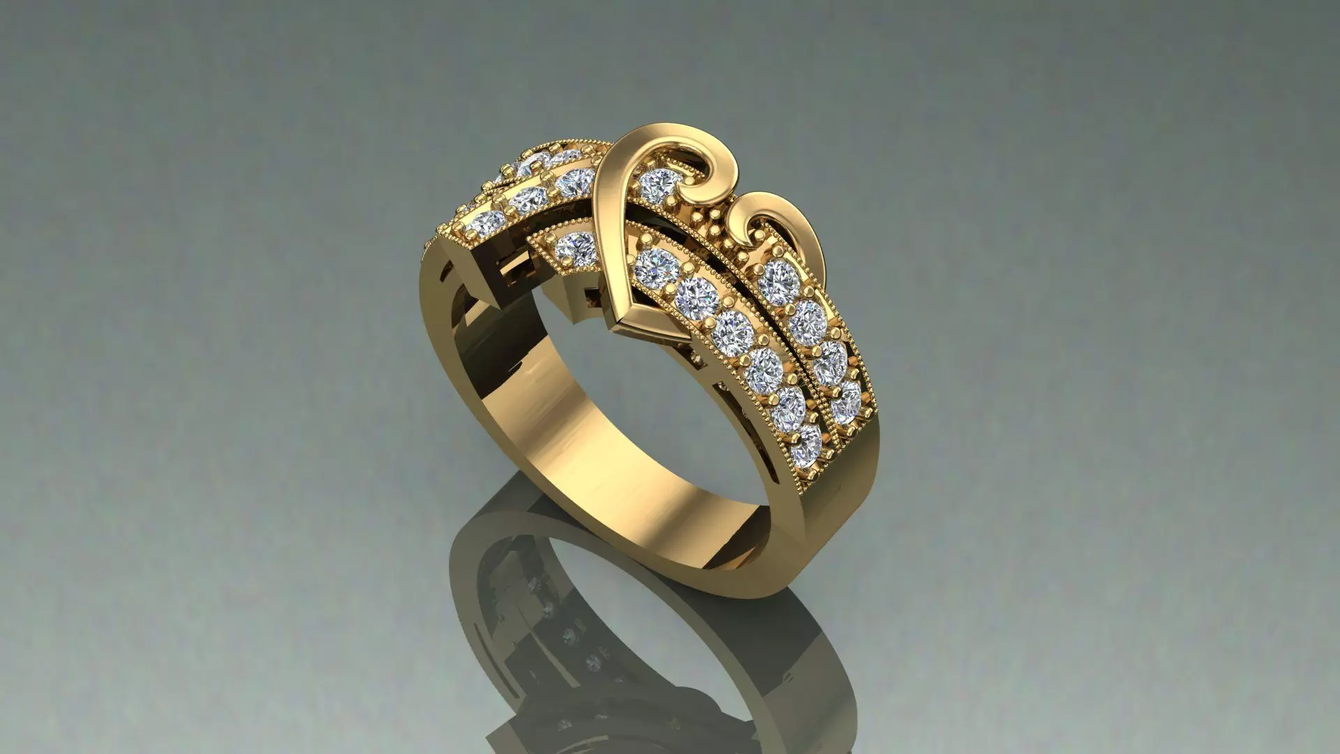 Ring Heart 3D print model_0