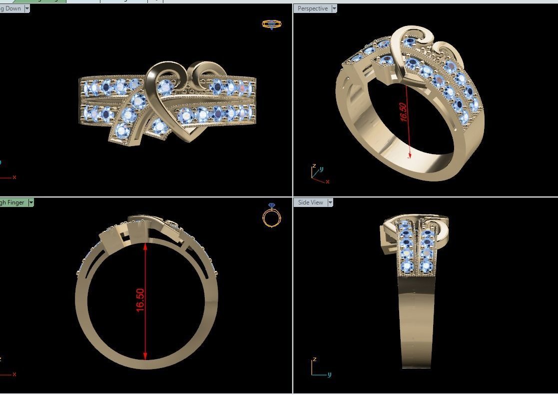 Ring Heart 3D print model_7