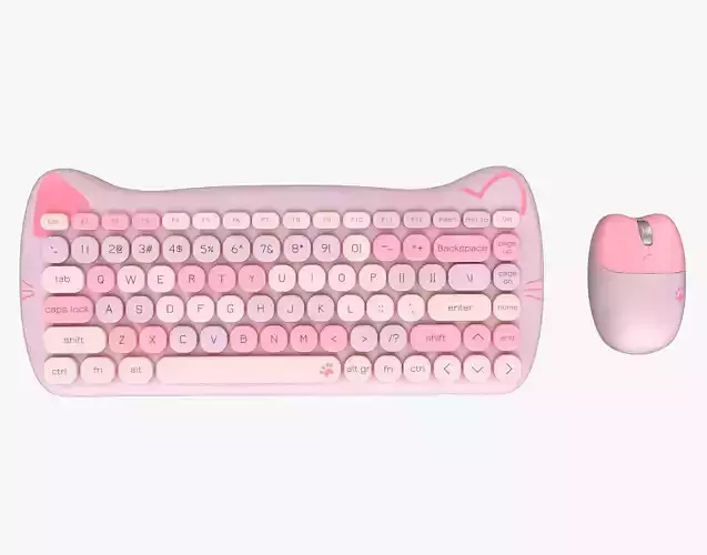 Wireless Keyboard Mouse Set Pinky Tones Version