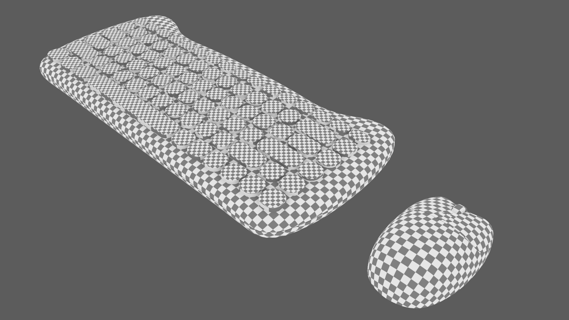 Wireless Keyboard Mouse Set Purple Tones Version 3D model_18