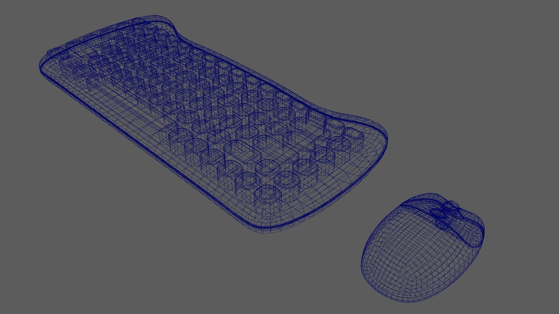 Wireless Keyboard Mouse Set Purple Tones Version 3D model_14