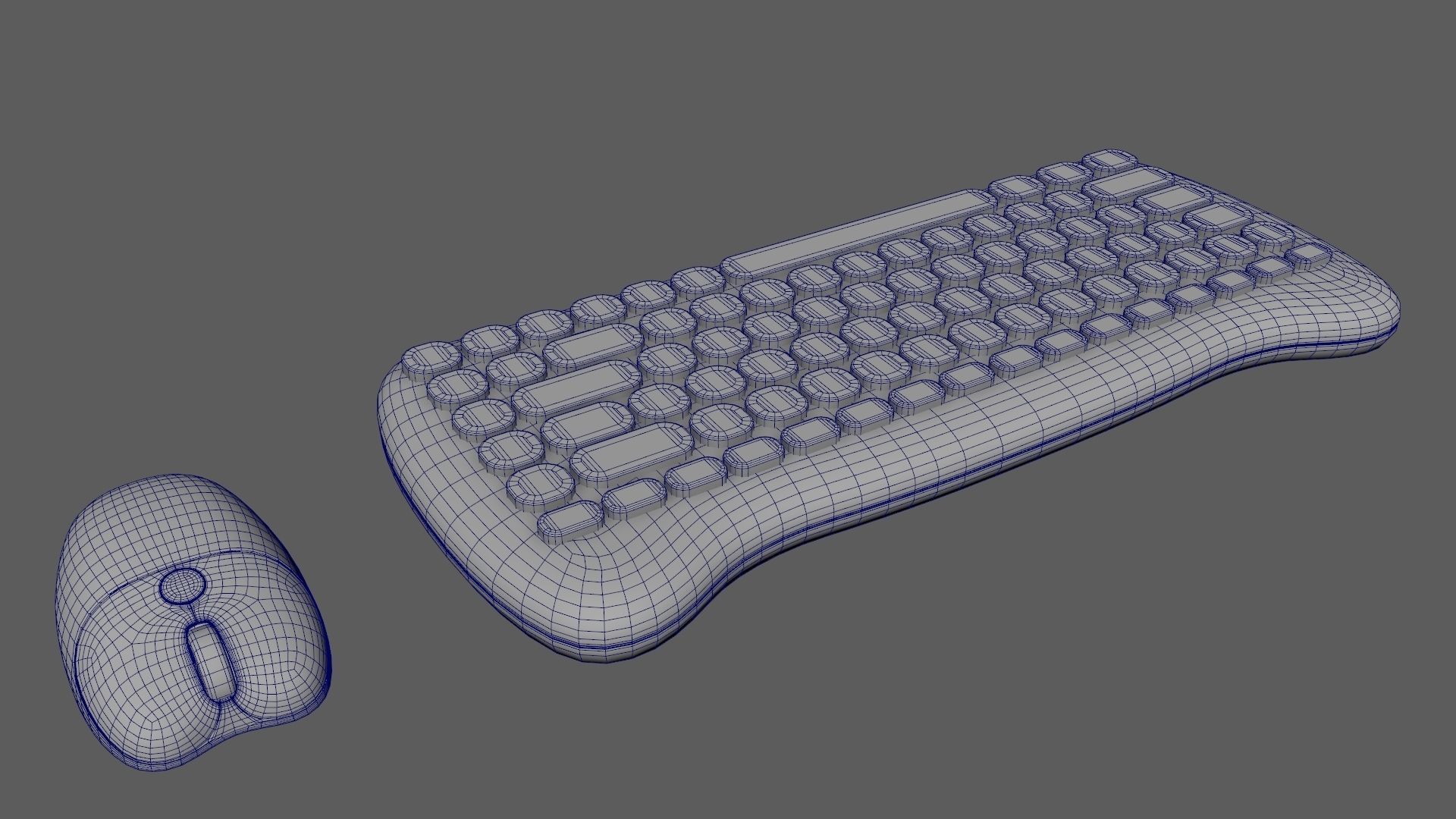 Wireless Keyboard Mouse Set Purple Tones Version 3D model_11