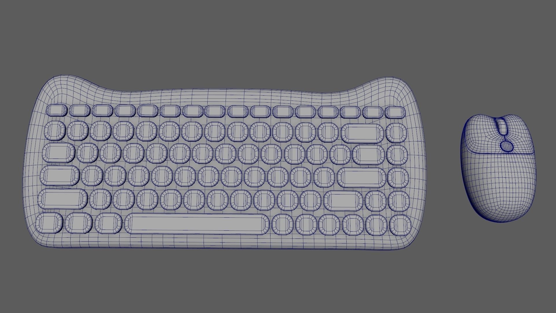 Wireless Keyboard Mouse Set Purple Tones Version 3D model_9