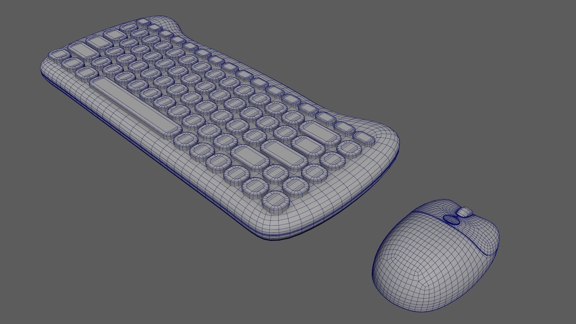 Wireless Keyboard Mouse Set Purple Tones Version 3D model_10