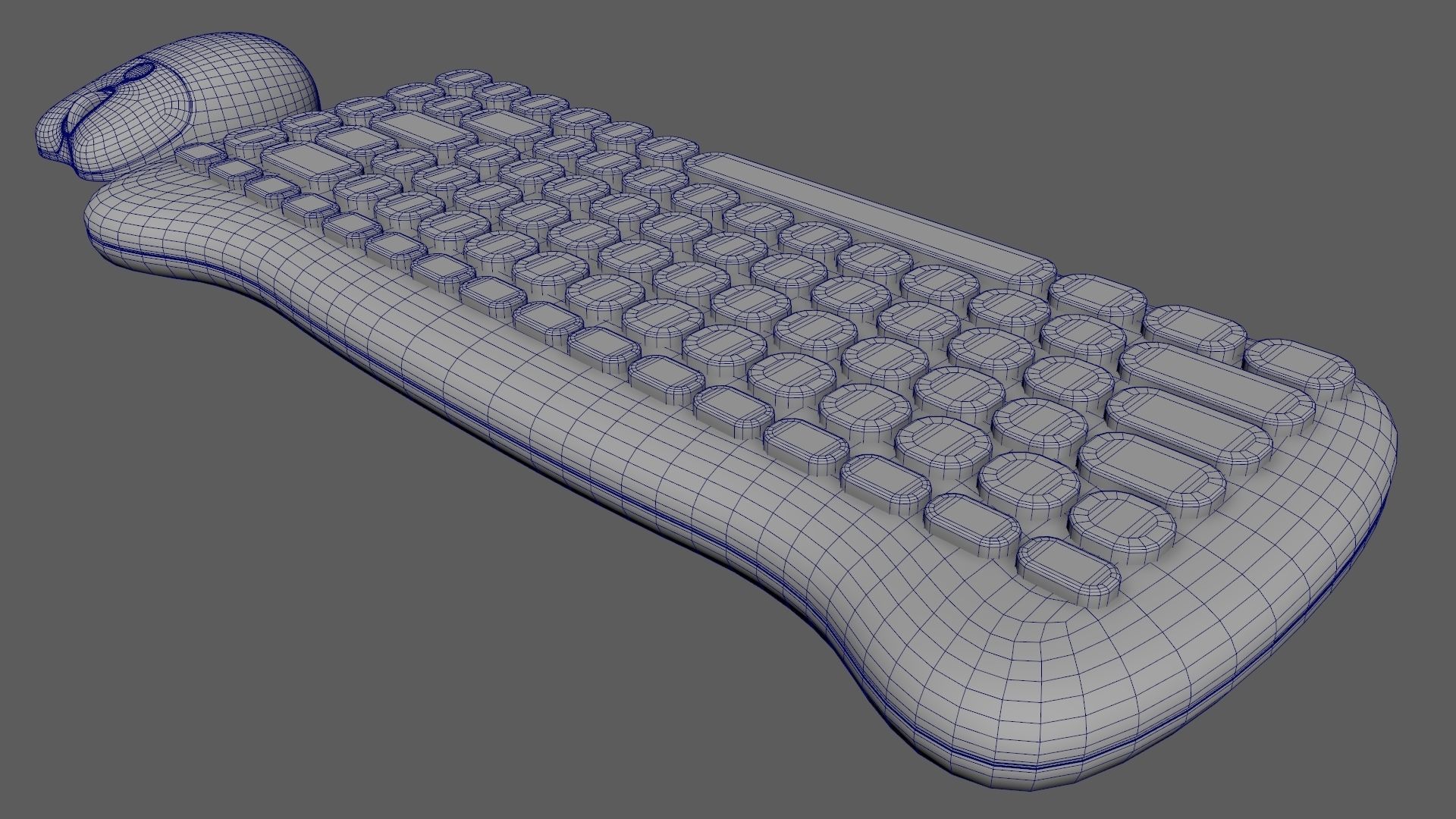 Wireless Keyboard Mouse Set Purple Tones Version 3D model_12