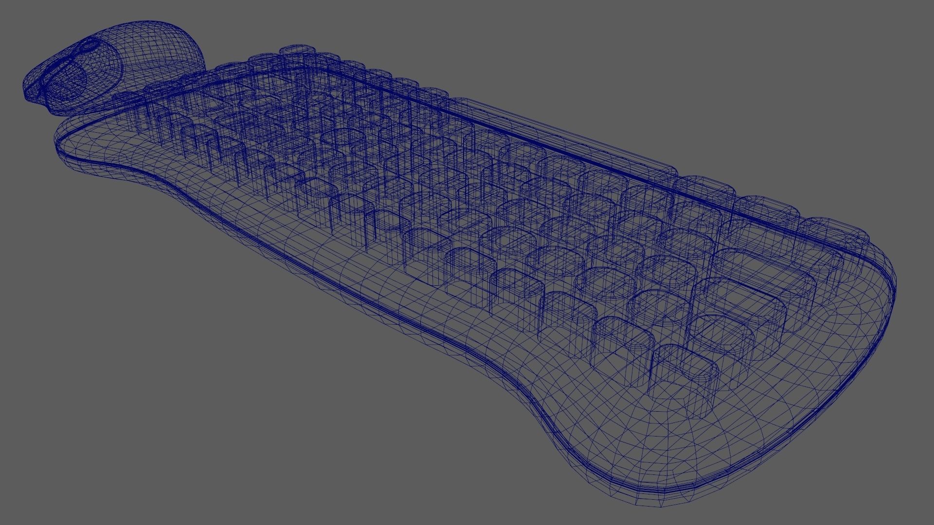 Wireless Keyboard Mouse Set Purple Tones Version 3D model_16