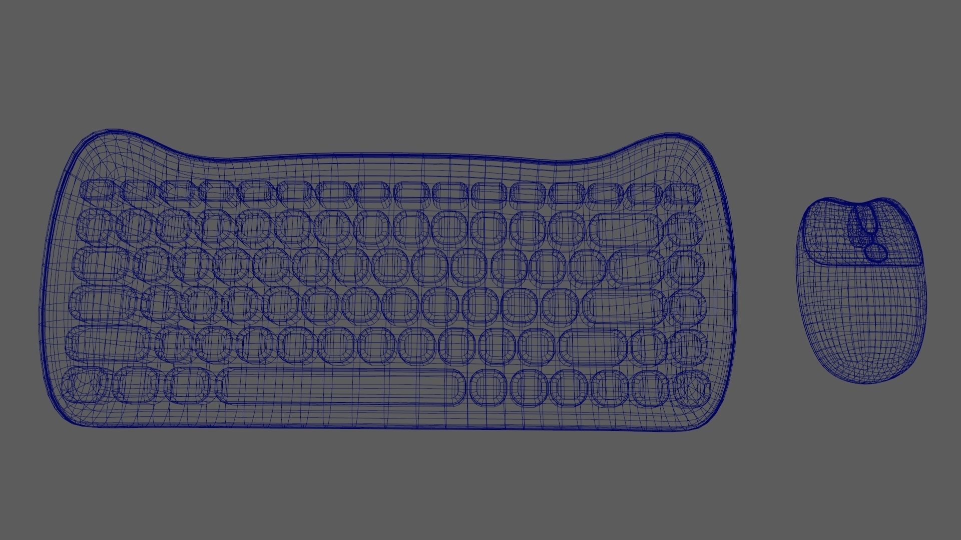 Wireless Keyboard Mouse Set Purple Tones Version 3D model_13