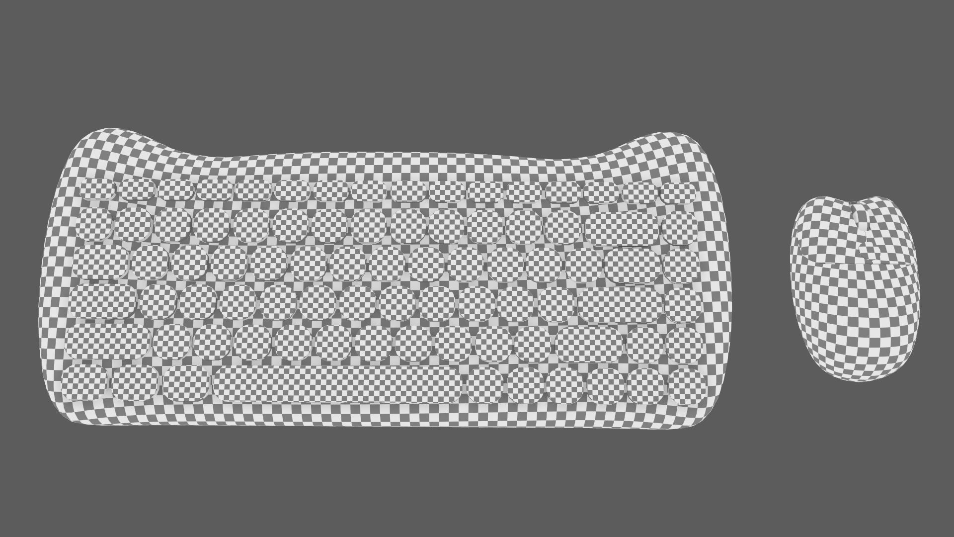 Wireless Keyboard Mouse Set Purple Tones Version 3D model_17