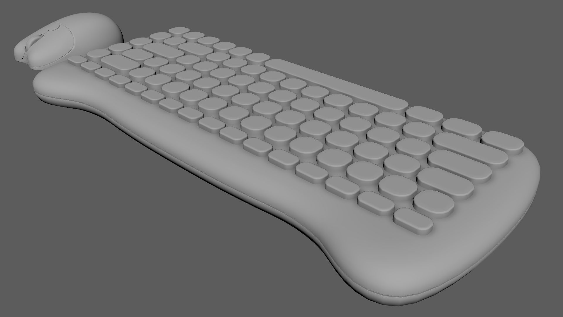 Wireless Keyboard Mouse Set Purple Tones Version 3D model_8