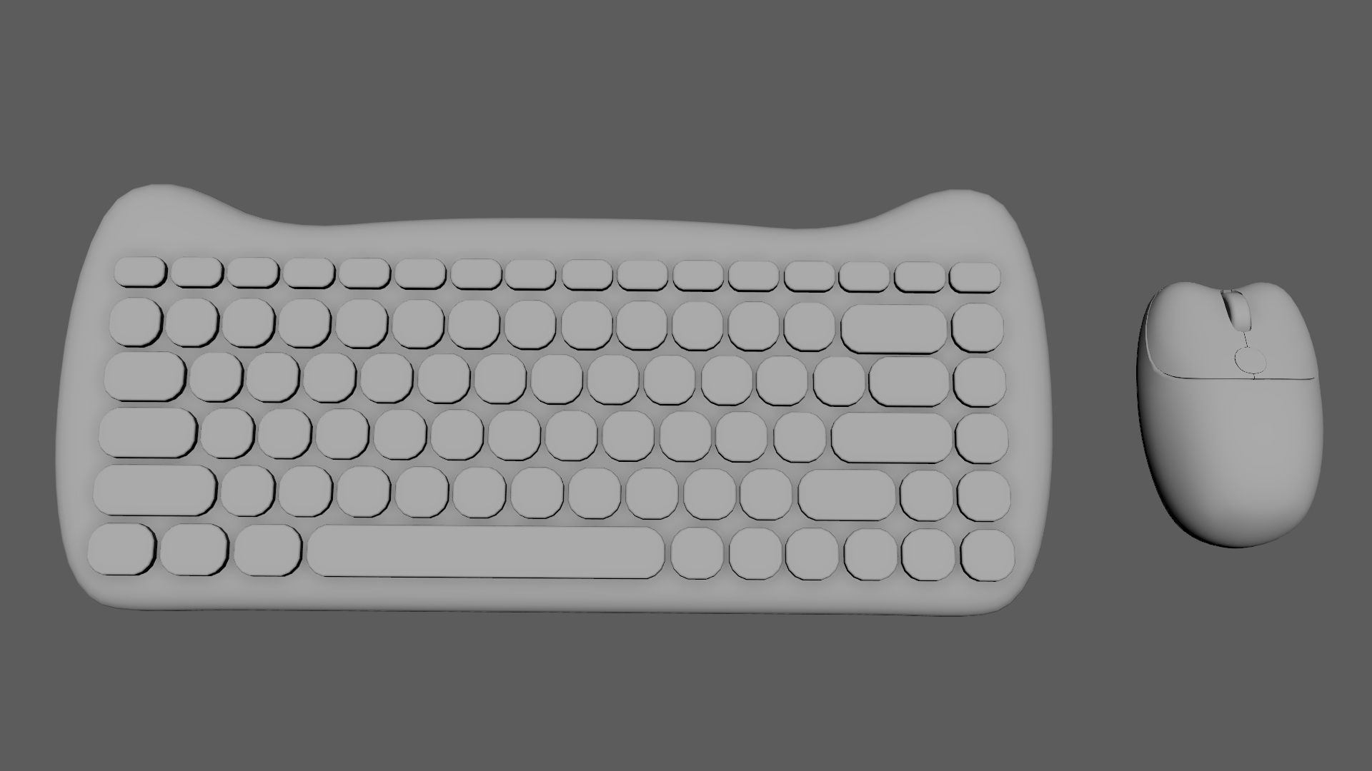 Wireless Keyboard Mouse Set Purple Tones Version 3D model_5