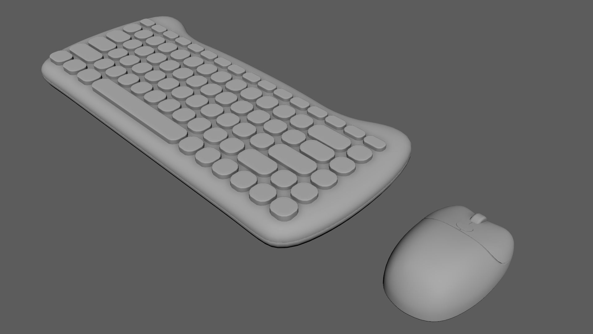 Wireless Keyboard Mouse Set Purple Tones Version 3D model_6