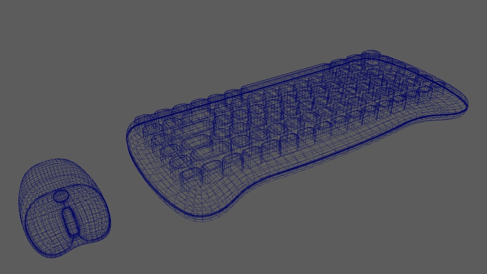 Wireless Keyboard Mouse Set Purple Tones Version 3D model_15