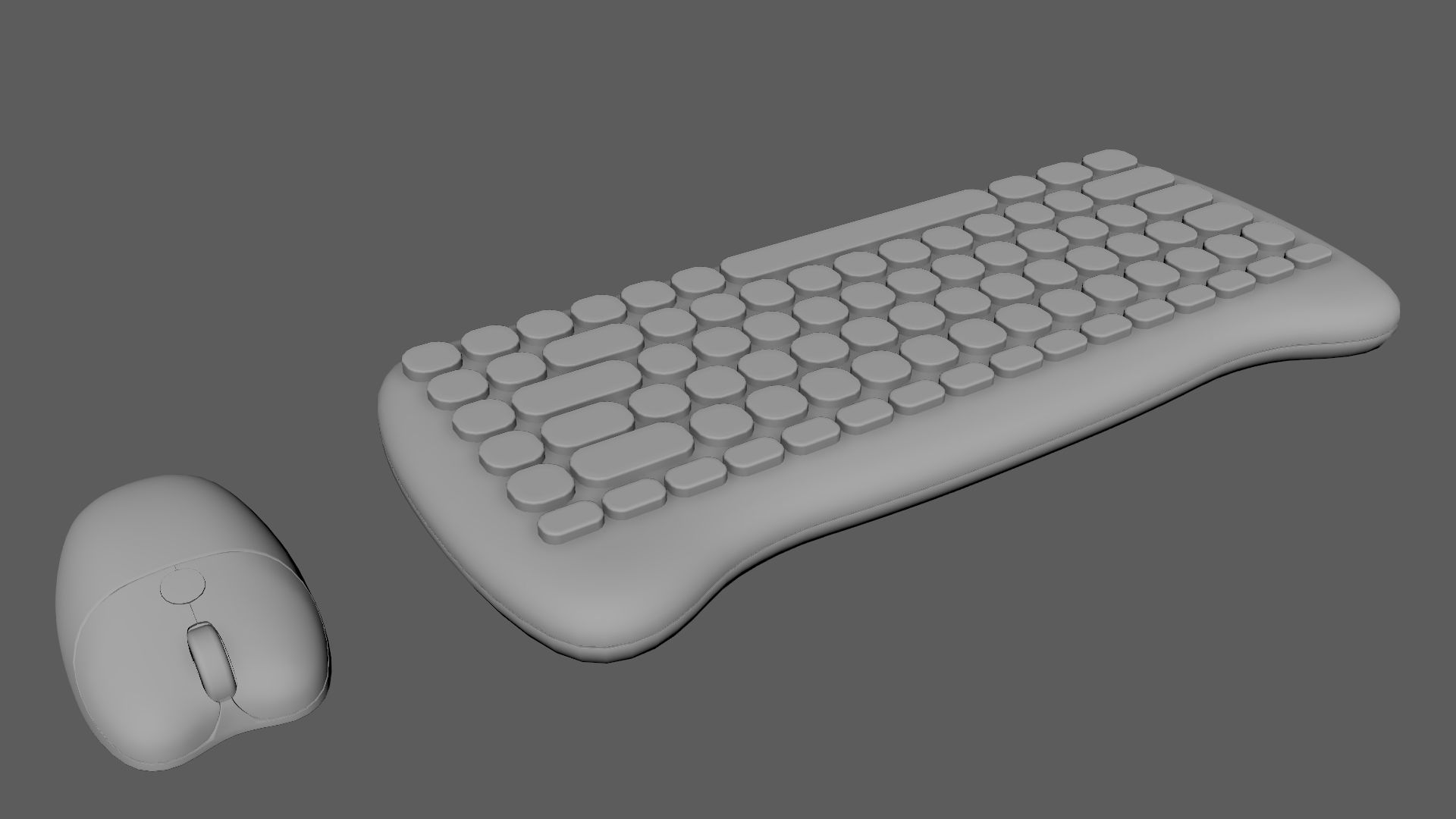 Wireless Keyboard Mouse Set Purple Tones Version 3D model_7