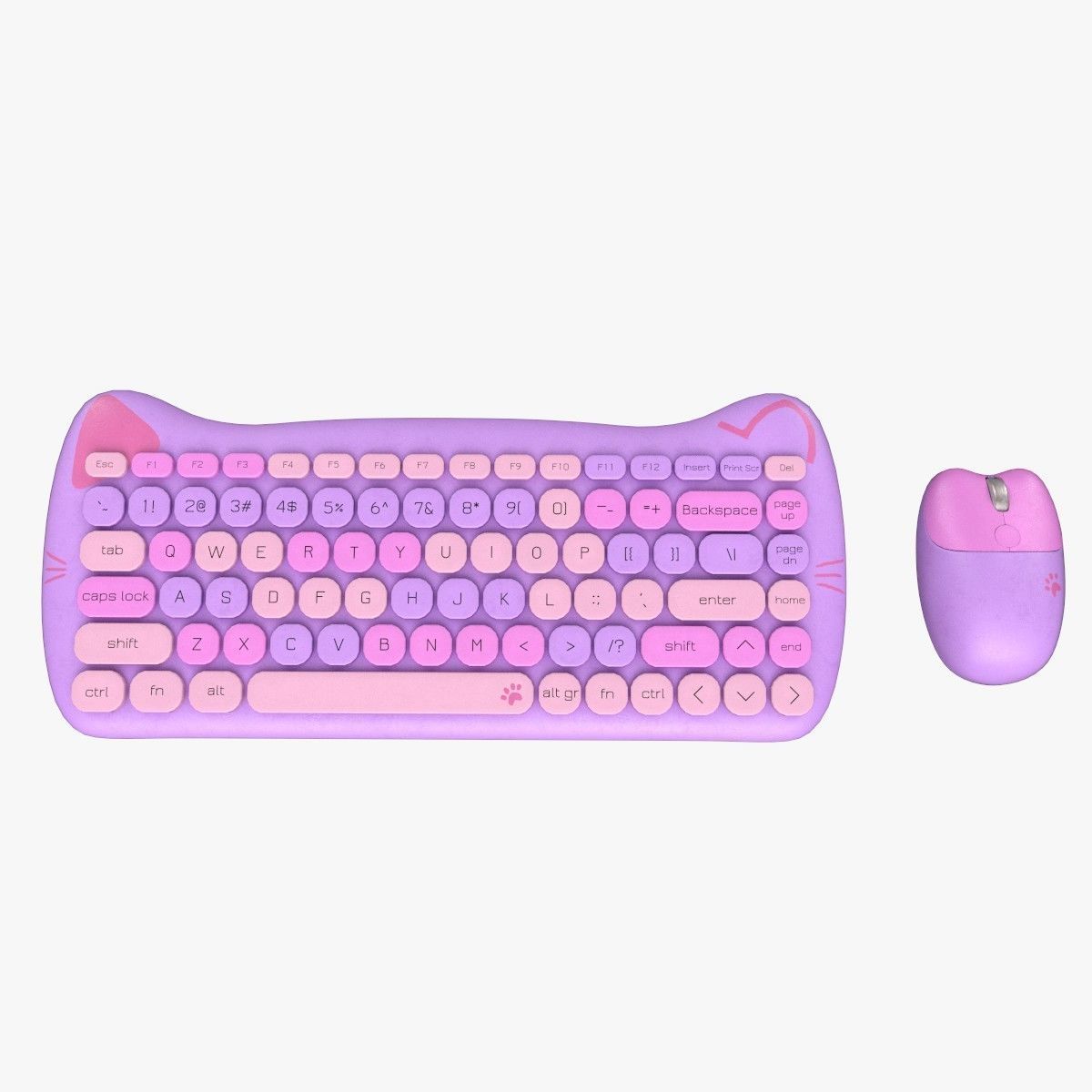 Wireless Keyboard Mouse Set Purple Tones Version 3D model_22