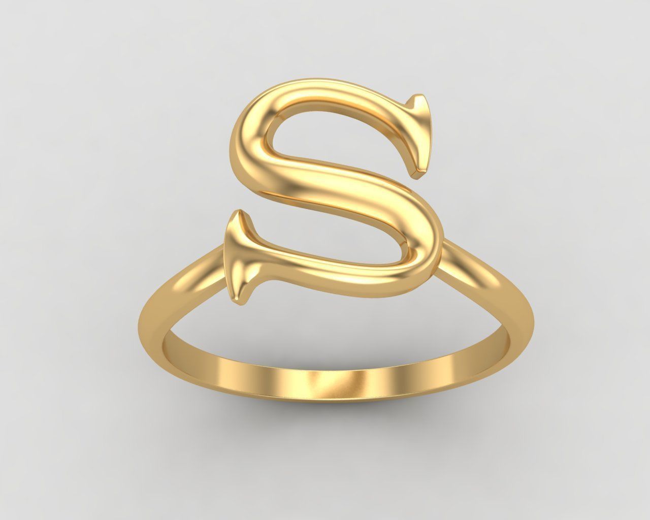alphabet minimal S ring 85-MW 3D print model_11