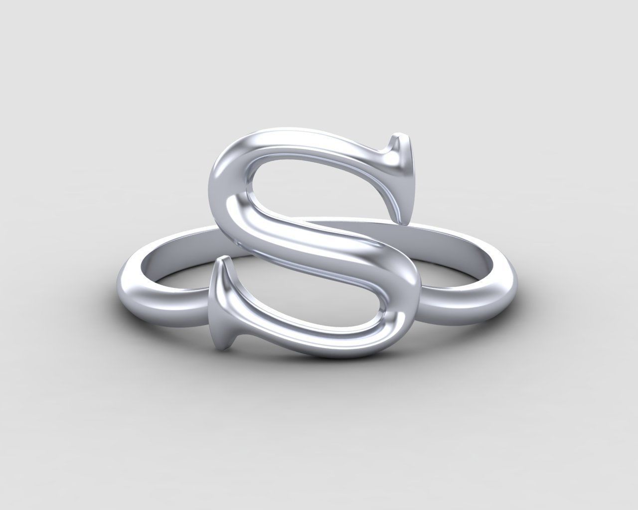 alphabet minimal S ring 85-MW 3D print model_8