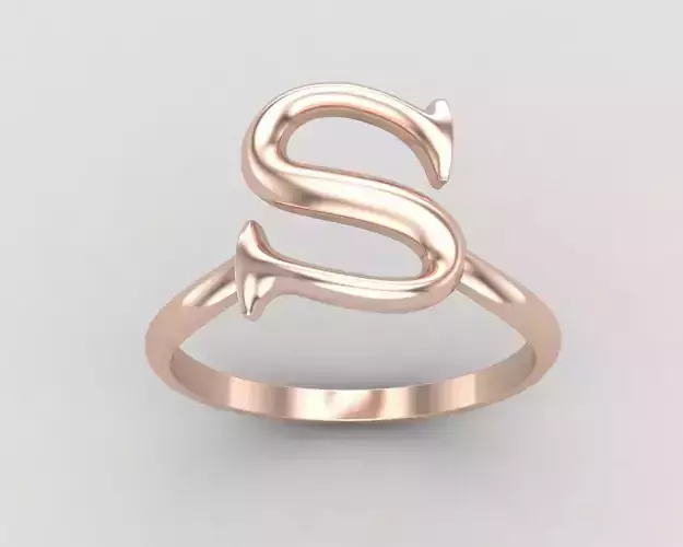 alphabet minimal S ring 85-MW 3D print model