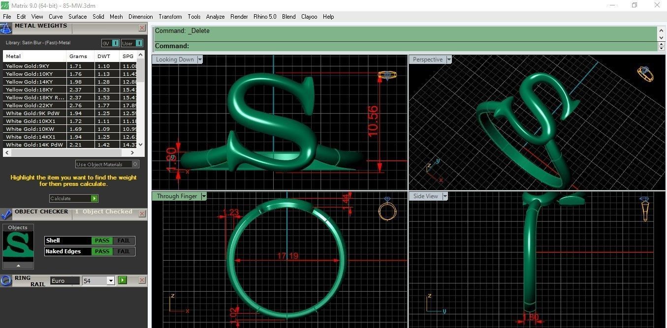 alphabet minimal S ring 85-MW 3D print model_2
