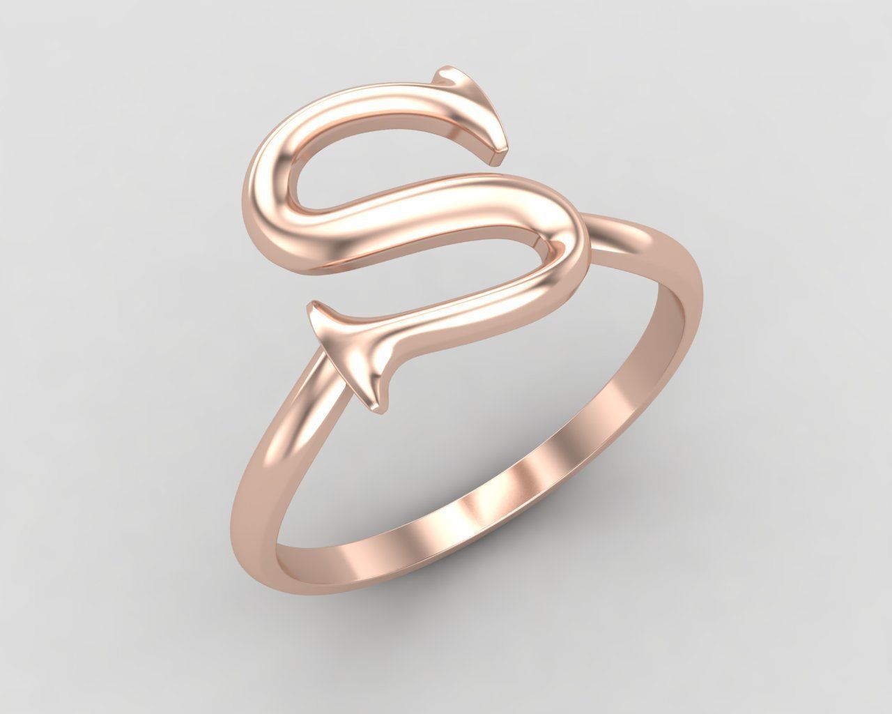 alphabet minimal S ring 85-MW 3D print model_4