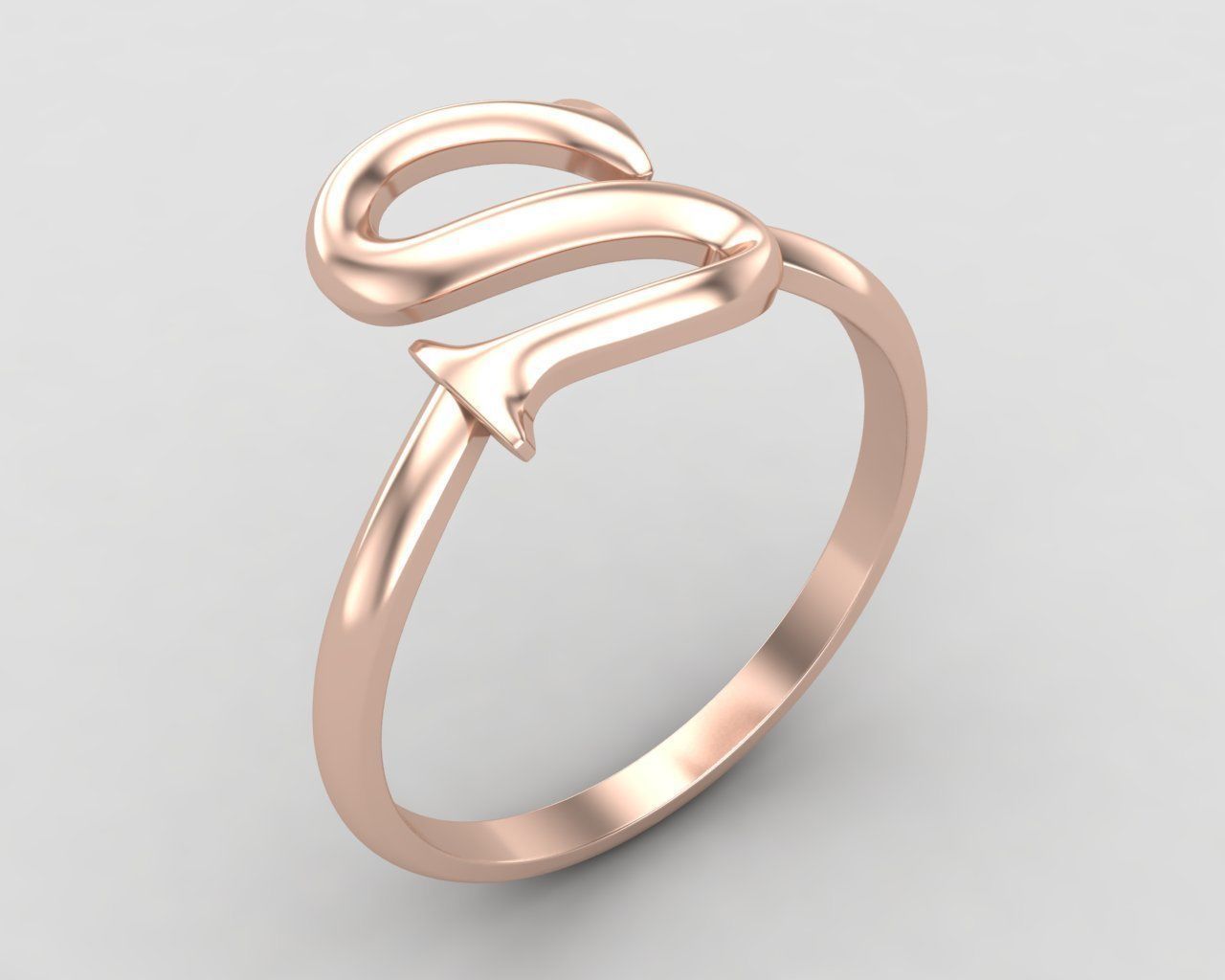 alphabet minimal S ring 85-MW 3D print model_3