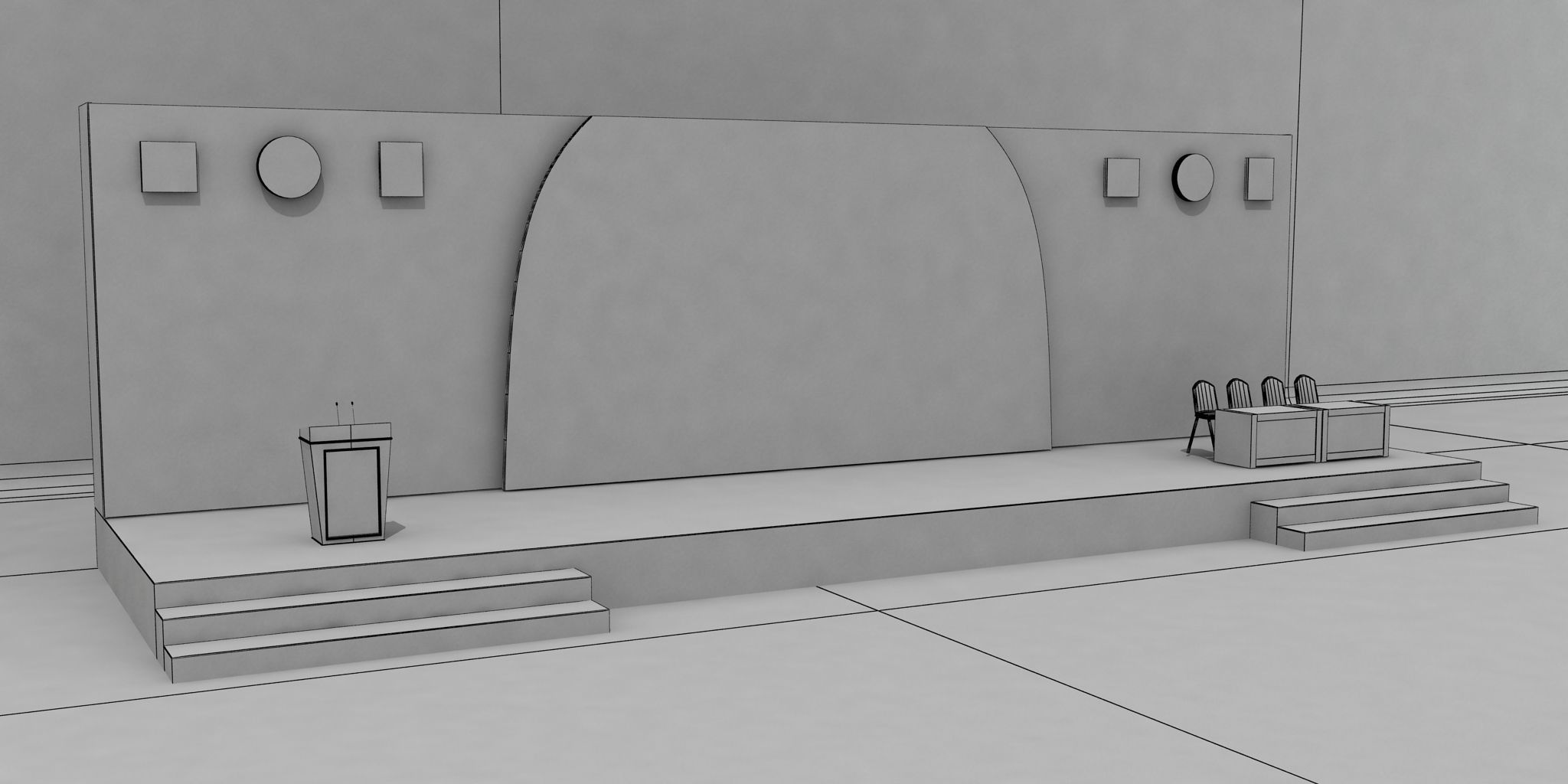 Launch Stage Decoration 094 3D model_5