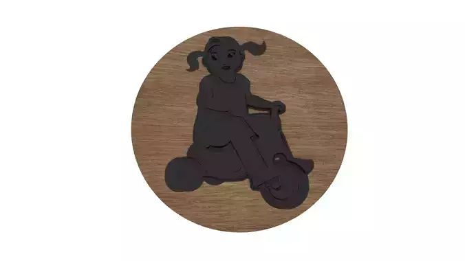 girl riding motorcycle medallion