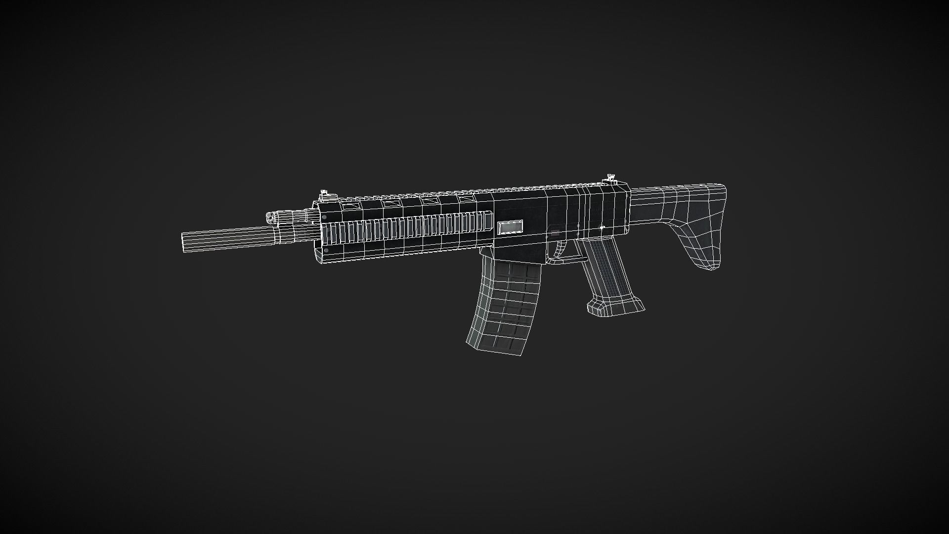 Rifle Low-poly 3D model_2