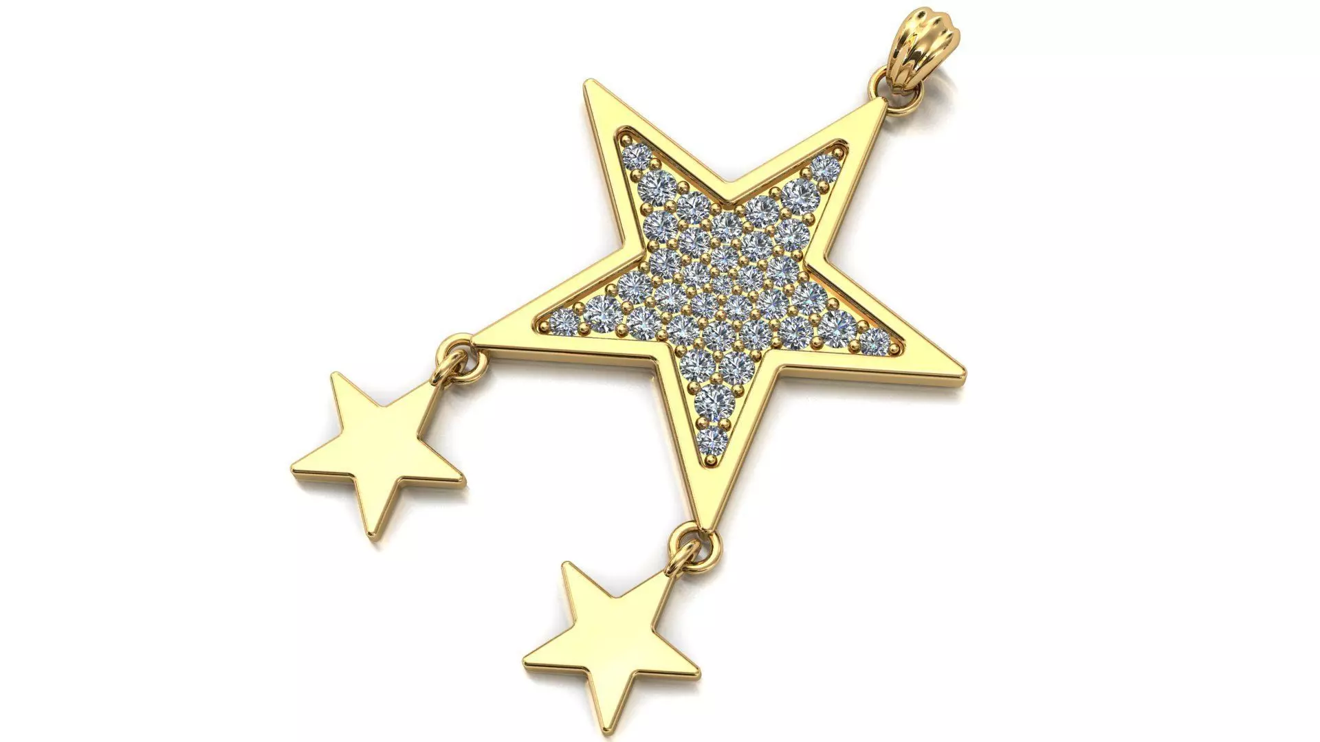 3 star pendant Free 3D print model