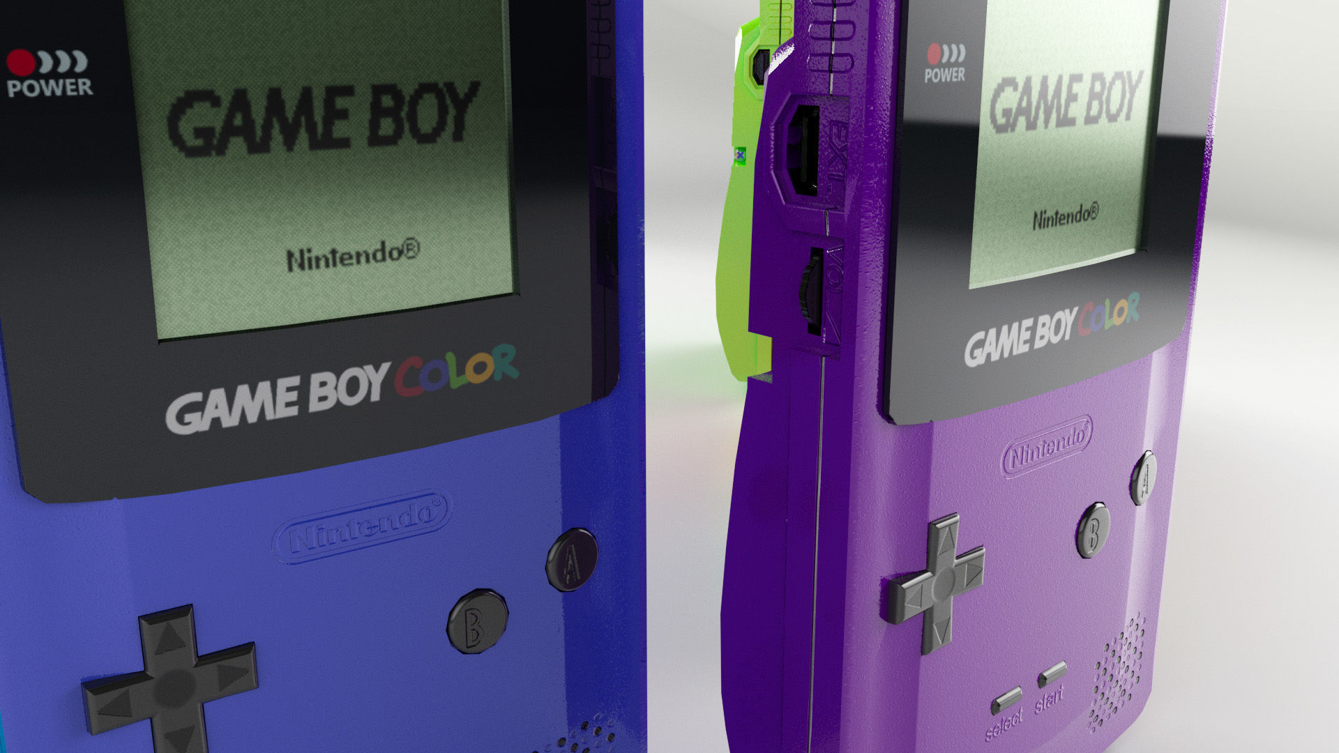 Nintendo Gameboy 6 colors and one collector 3D model_3